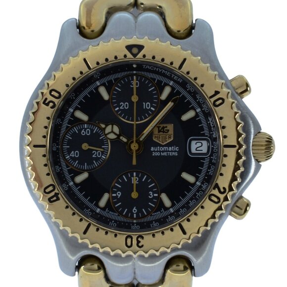Tag Heuer Men's Link SEL 39mm Two Tone Automatic Chronograph Watch CG2121-R0! - Picture 1 of 10